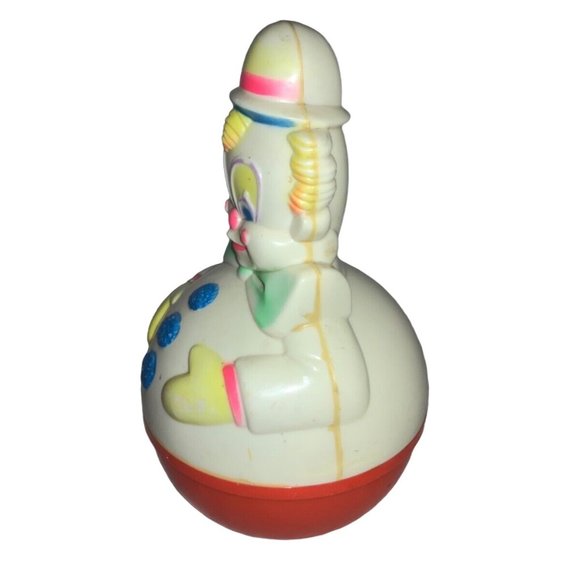 Vintage Collectible SaniToy Roly Poly Wobble Clown Baby Toy 1977 - Picture 6 of 8